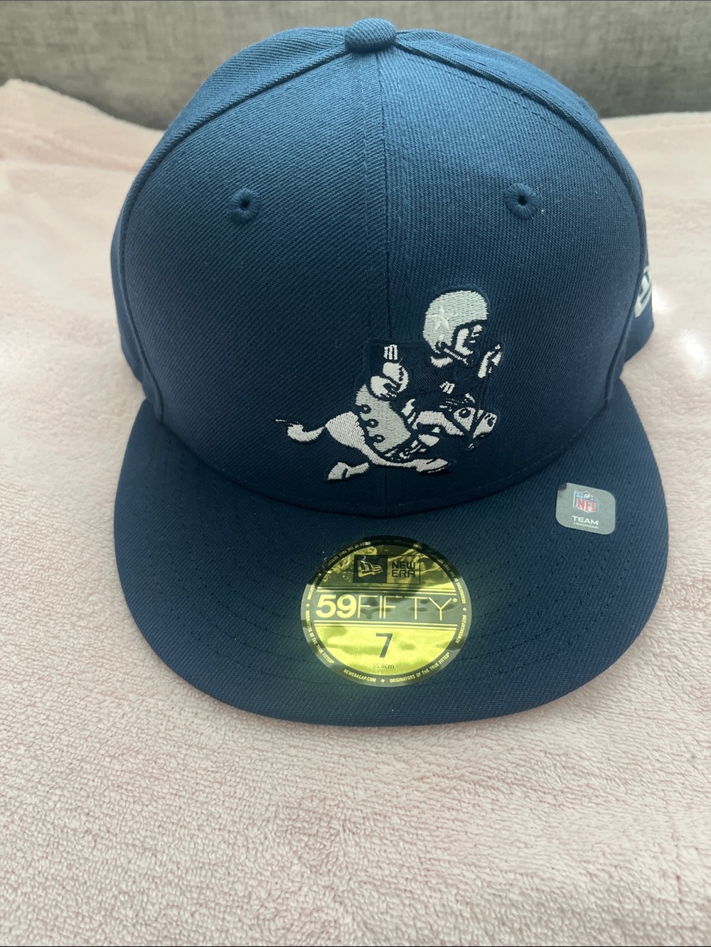 New Era Navy Fitted Cap with White Embroidered Mascot